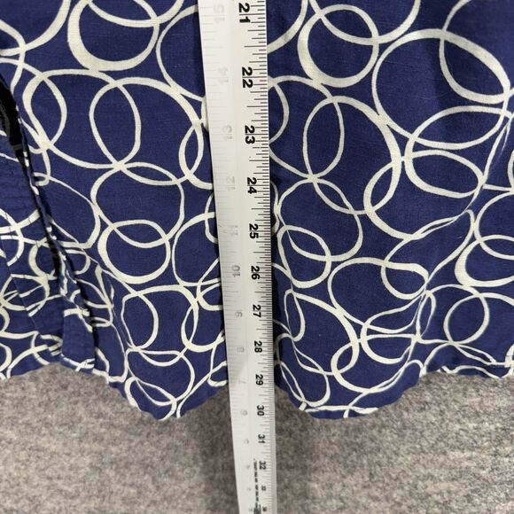 Harve Benard Shirt Women 3X Plus Blue Geometric Button Up V-Neck Long Sleeve - Picture 6 of 7